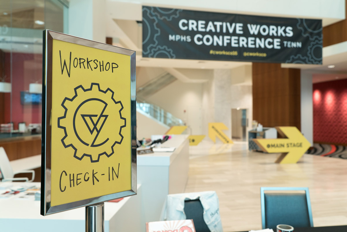 Creative Works Conference workshop check in 